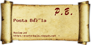 Posta Béla névjegykártya